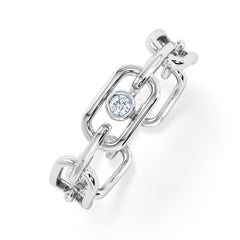 Bound Lab Diamond Link Ring 0.041ct Round Cut in Sterling Silver