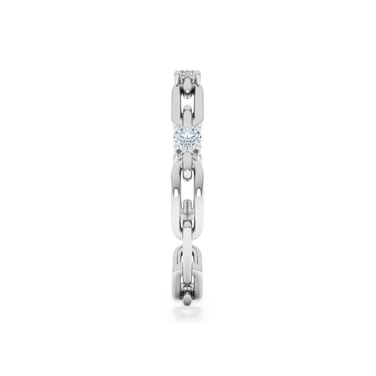 Bound Lab Diamond Link Ring 0.125ct Round Cut in Sterling Silver