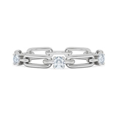 Bound Lab Diamond Link Ring 0.125ct Round Cut in Sterling Silver