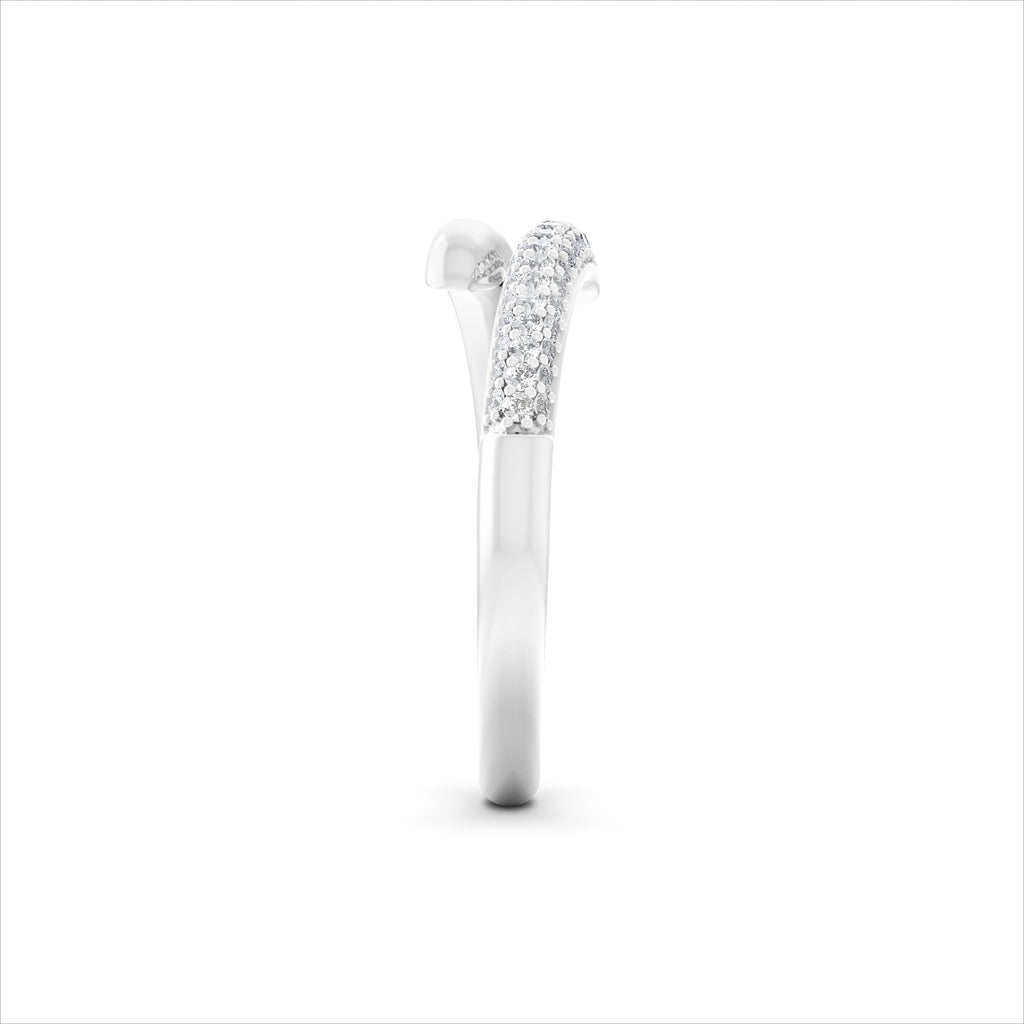 0.15ct Lab Diamond Pavé Wrap Ring in Sterling Silver