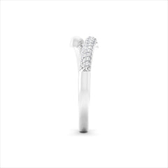 0.15ct Lab Diamond Pavé Wrap Ring in Sterling Silver