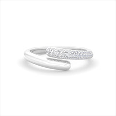 0.15ct Lab Diamond Pavé Wrap Ring in Sterling Silver