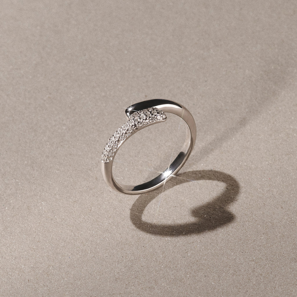 0.15ct Lab Diamond Pavé Wrap Ring in Sterling Silver