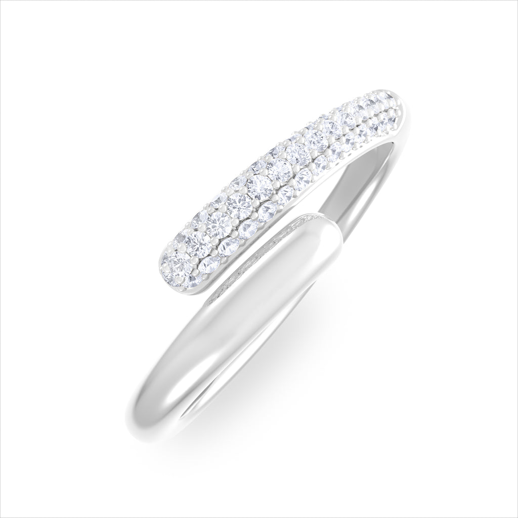 0.15ct Lab Diamond Pavé Wrap Ring in Sterling Silver