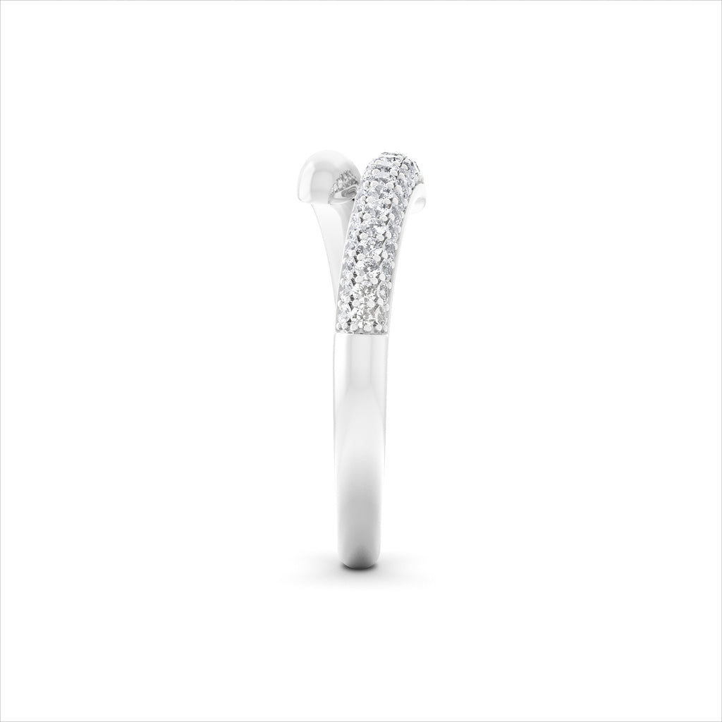 0.30ct Lab Diamond Pavé Wrap Ring in Sterling Silver