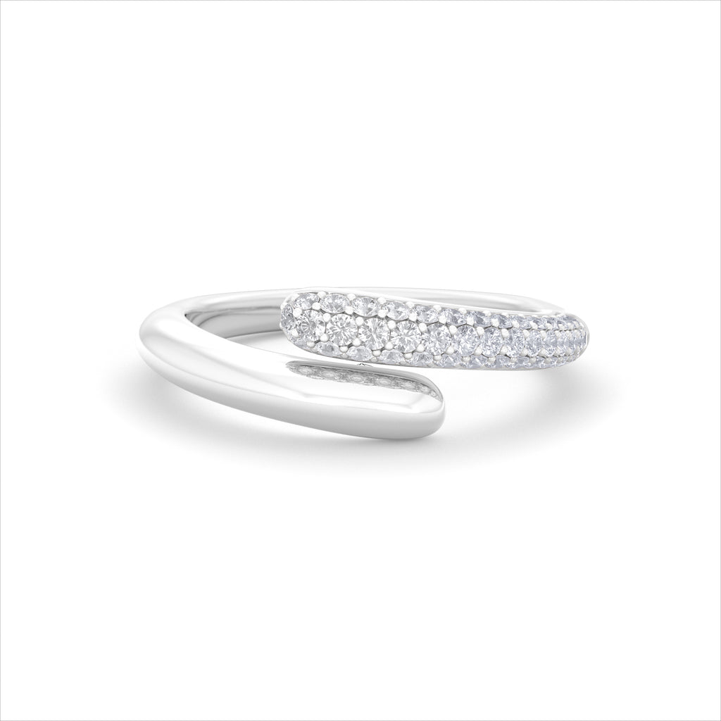 0.30ct Lab Diamond Pavé Wrap Ring in Sterling Silver