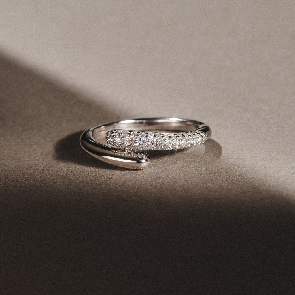 0.30ct Lab Diamond Pavé Wrap Ring in Sterling Silver