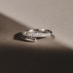 0.30ct Lab Diamond Pavé Wrap Ring in Sterling Silver