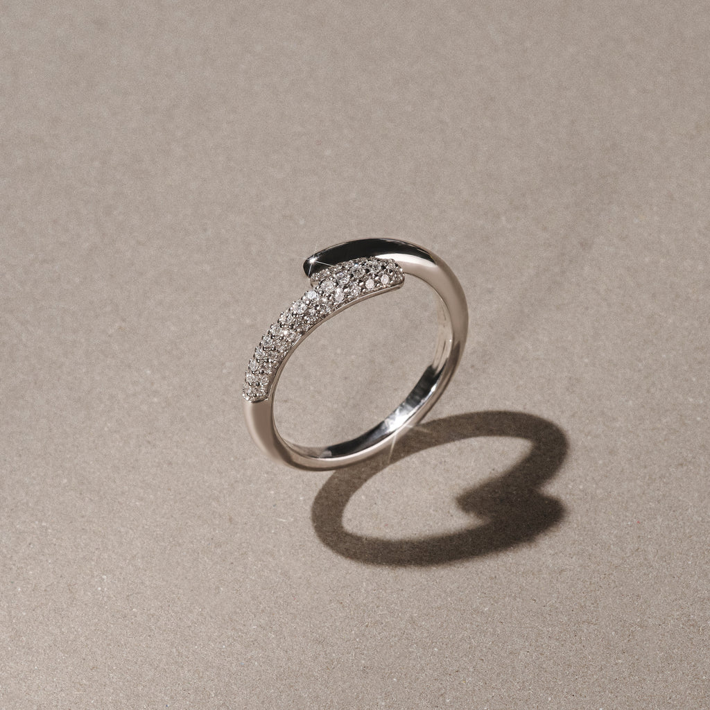 0.30ct Lab Diamond Pavé Wrap Ring in Sterling Silver