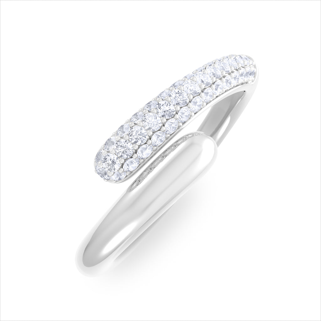 0.30ct Lab Diamond Pavé Wrap Ring in Sterling Silver