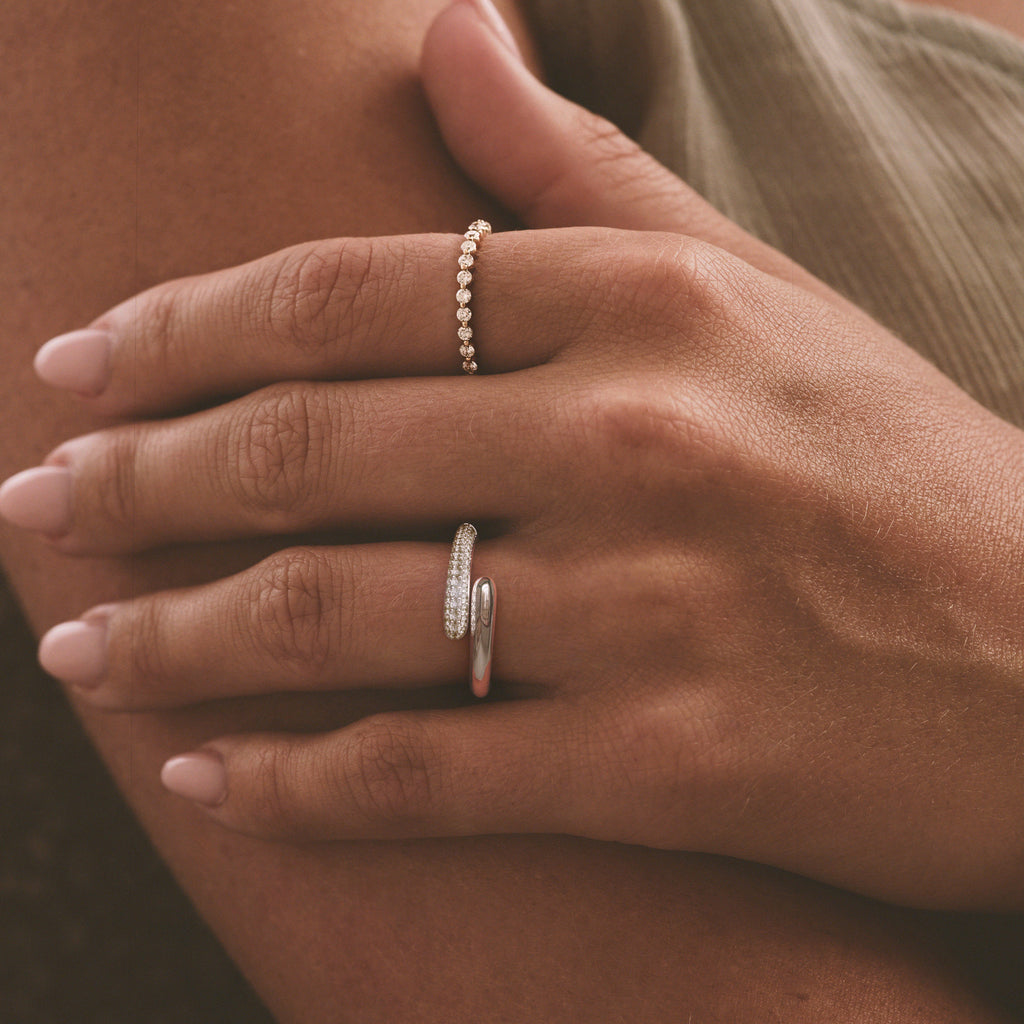 0.30ct Lab Diamond Pavé Wrap Ring in Sterling Silver