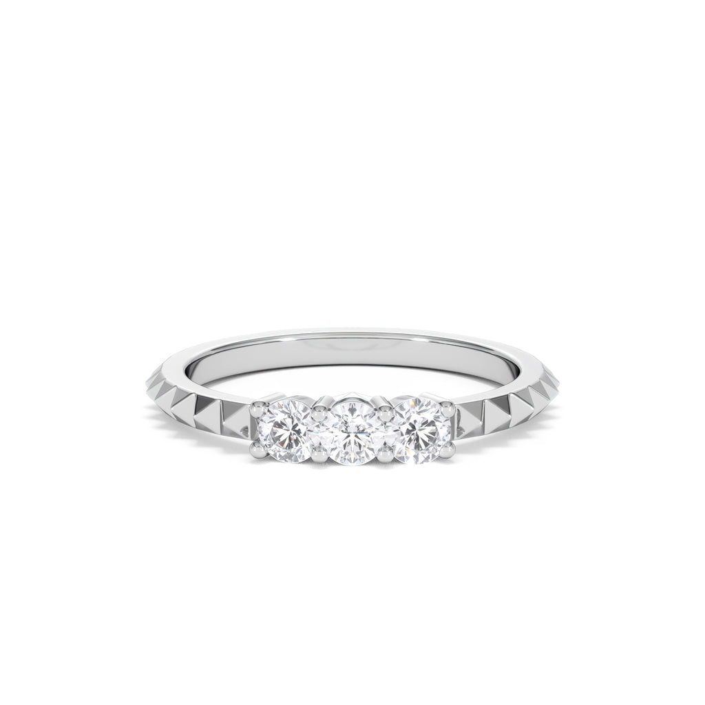 Era 0.33ct Round Cut Lab Diamond 3 Stone Ring in 925 Silver