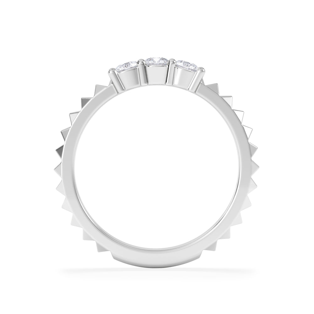 Era 0.33ct Round Cut Lab Diamond 3 Stone Ring in 925 Silver