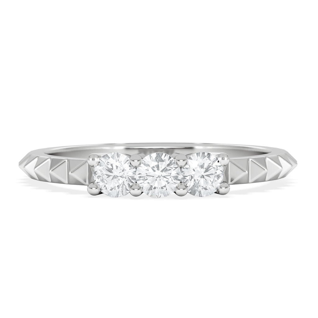 Era 0.33ct Round Cut Lab Diamond 3 Stone Ring in 925 Silver