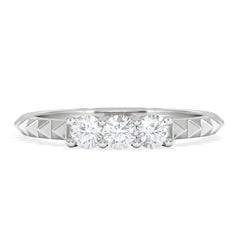 Era 0.33ct Round Cut Lab Diamond 3 Stone Ring in 925 Silver
