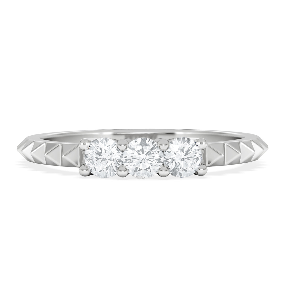 Era 0.33ct Round Cut Lab Diamond 3 Stone Ring in 925 Silver