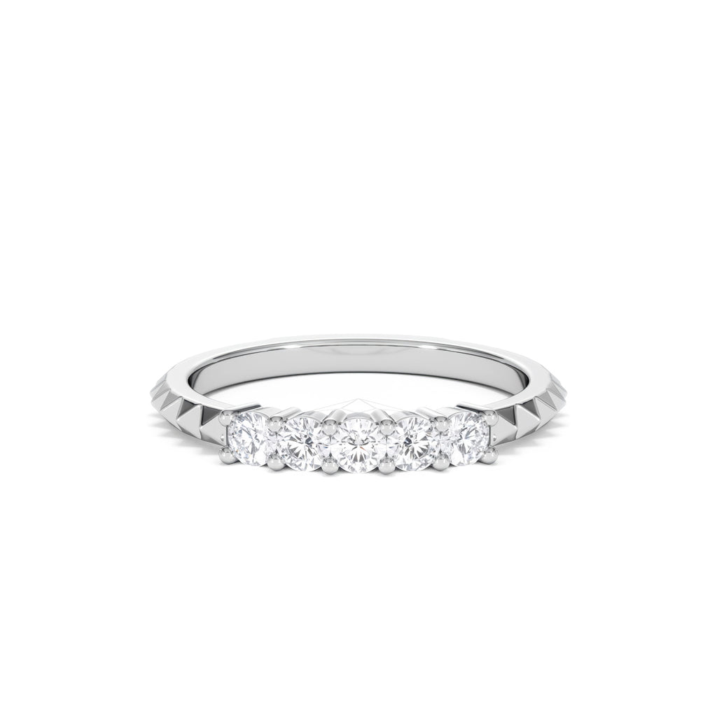 Era 0.34ct Round Cut Lab Diamond 5 Stone Ring in 925 Silver