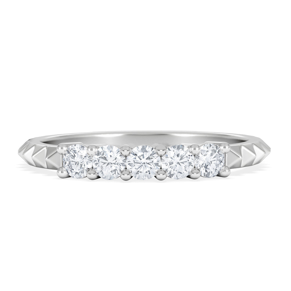 Era 0.34ct Round Cut Lab Diamond 5 Stone Ring in 925 Silver