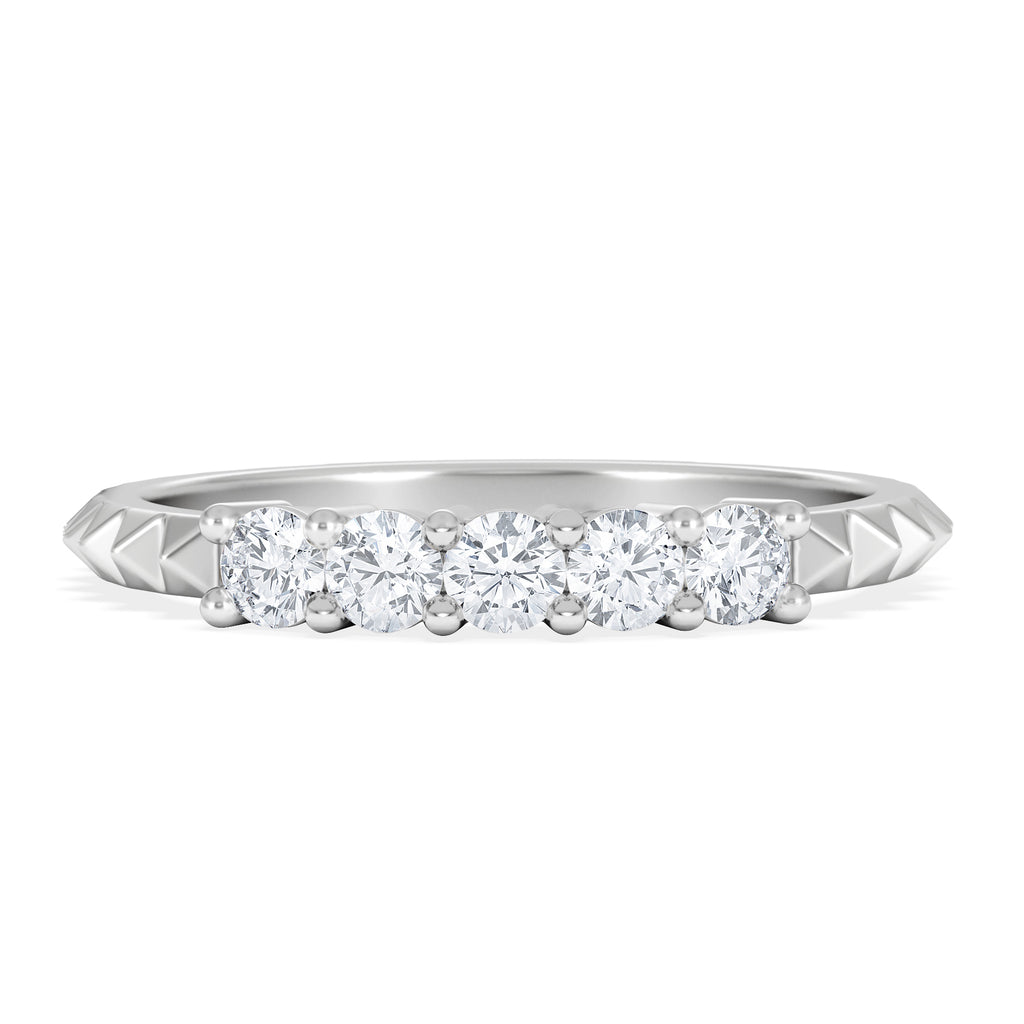 Era 0.34ct Round Cut Lab Diamond 5 Stone Ring in 925 Silver