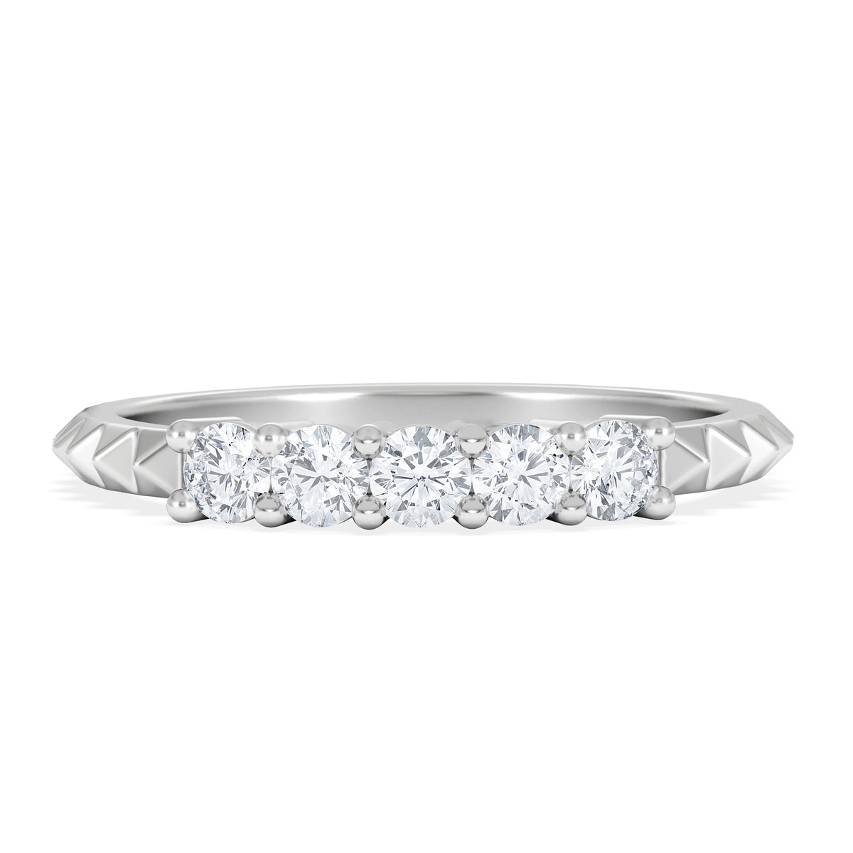 Era 0.34ct Round Cut Lab Diamond 5 Stone Ring in 925 Silver