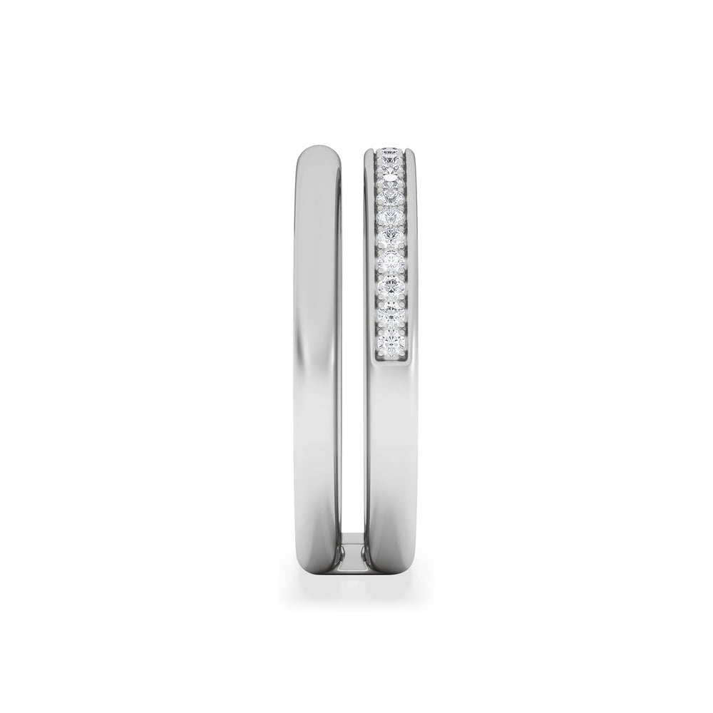 Duo 0.10ct Lab Diamond Stacking Ring in Sterling Silver