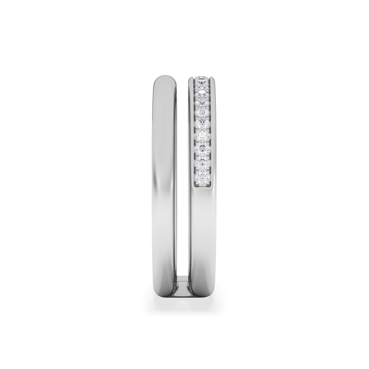 Duo 0.10ct Lab Diamond Stacking Ring in Sterling Silver