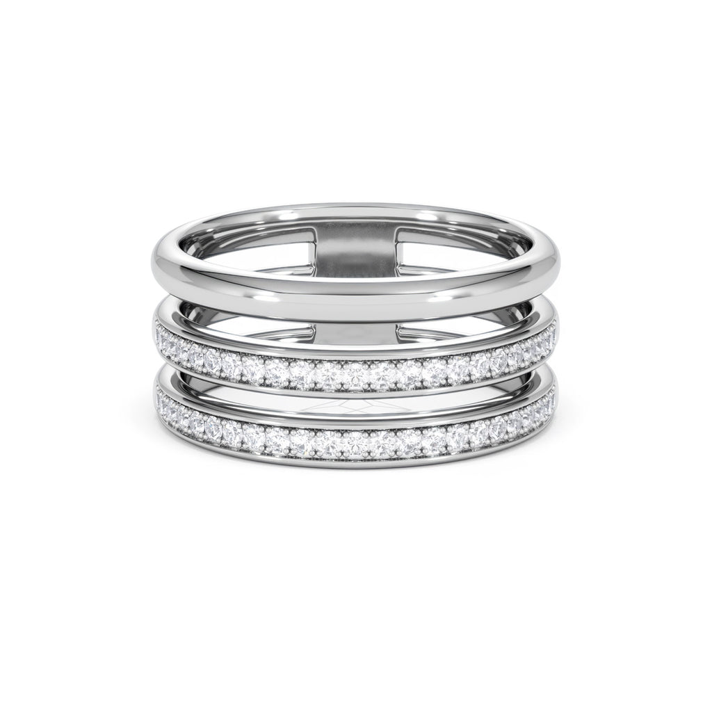 Trinity Curve 0.20ct Lab Diamond Stacking Ring in Sterling Silver