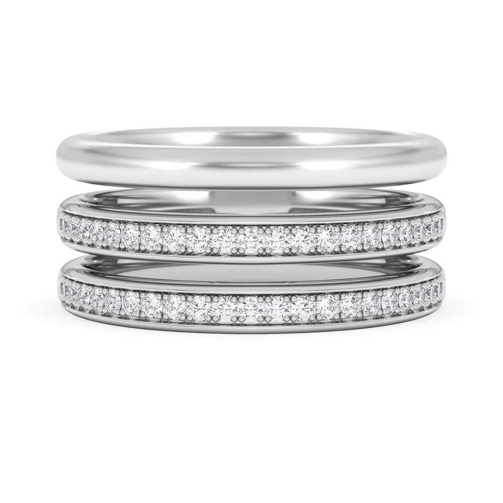 Trinity 0.20ct Lab Diamond Stacking Ring in Sterling Silver