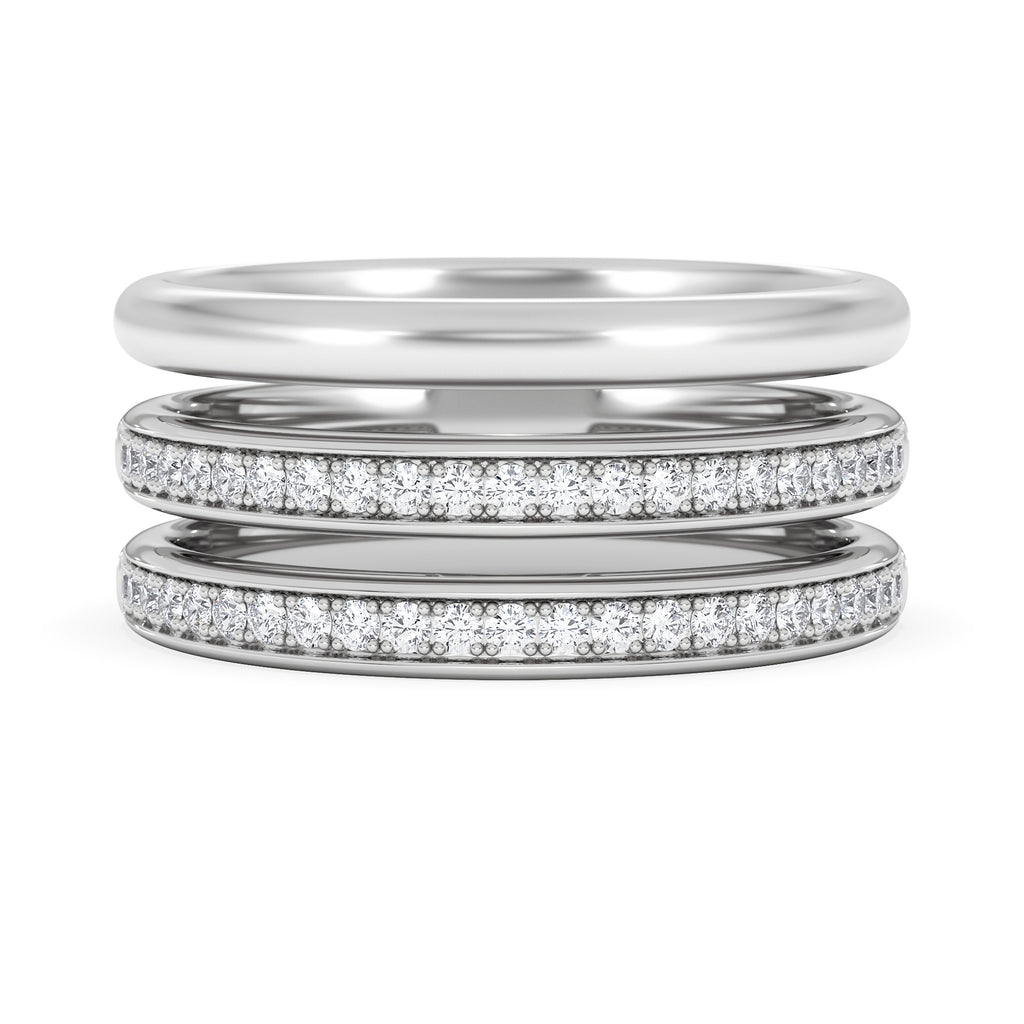 Trinity 0.20ct Lab Diamond Stacking Ring in Sterling Silver