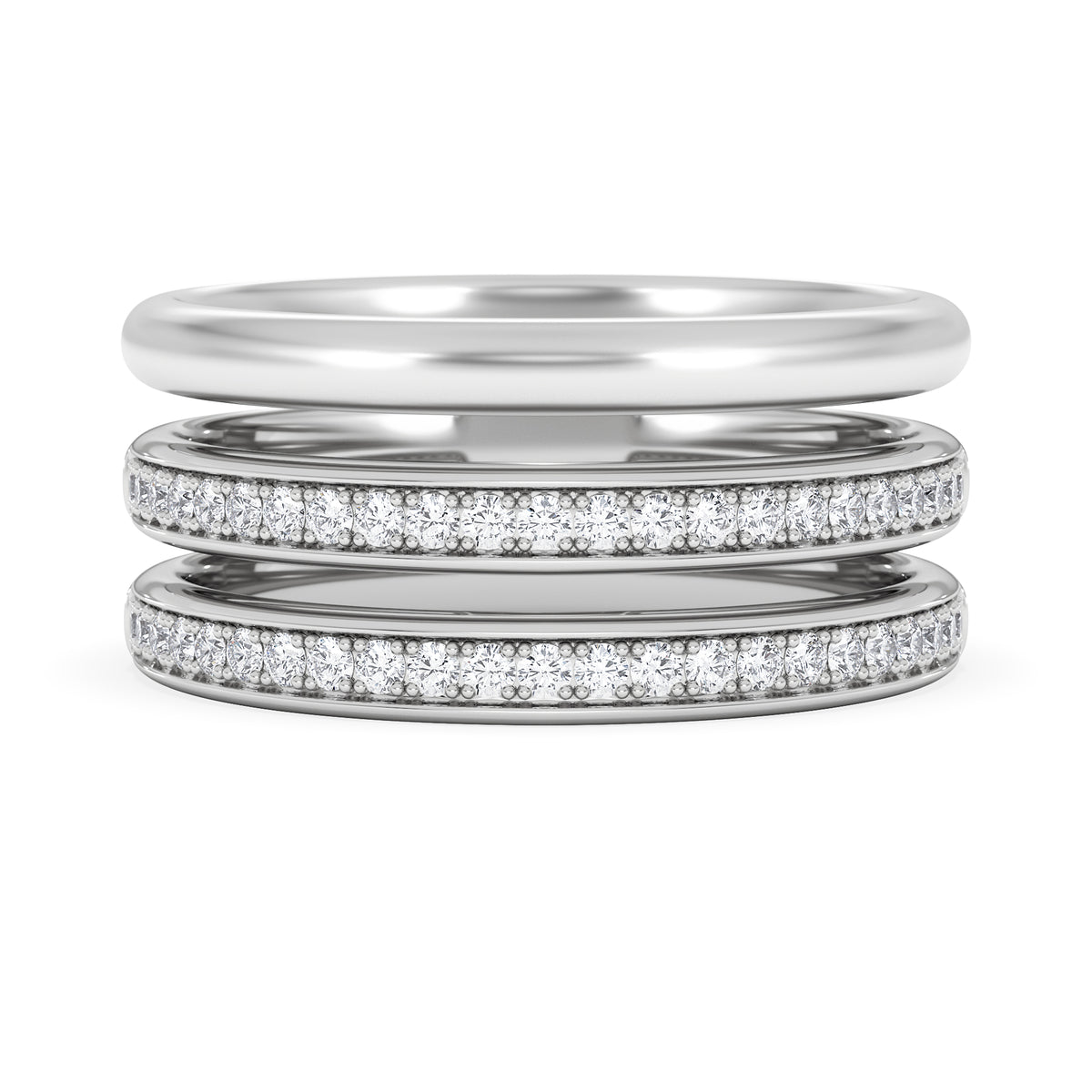 Trinity 0.20ct Lab Diamond Stacking Ring in Sterling Silver