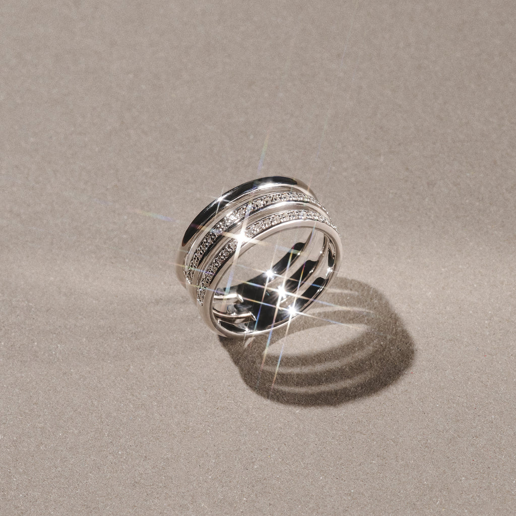 Trinity 0.20ct Lab Diamond Stacking Ring in Sterling Silver