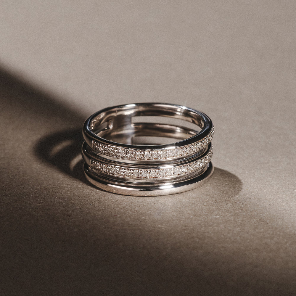 Trinity 0.20ct Lab Diamond Stacking Ring in Sterling Silver