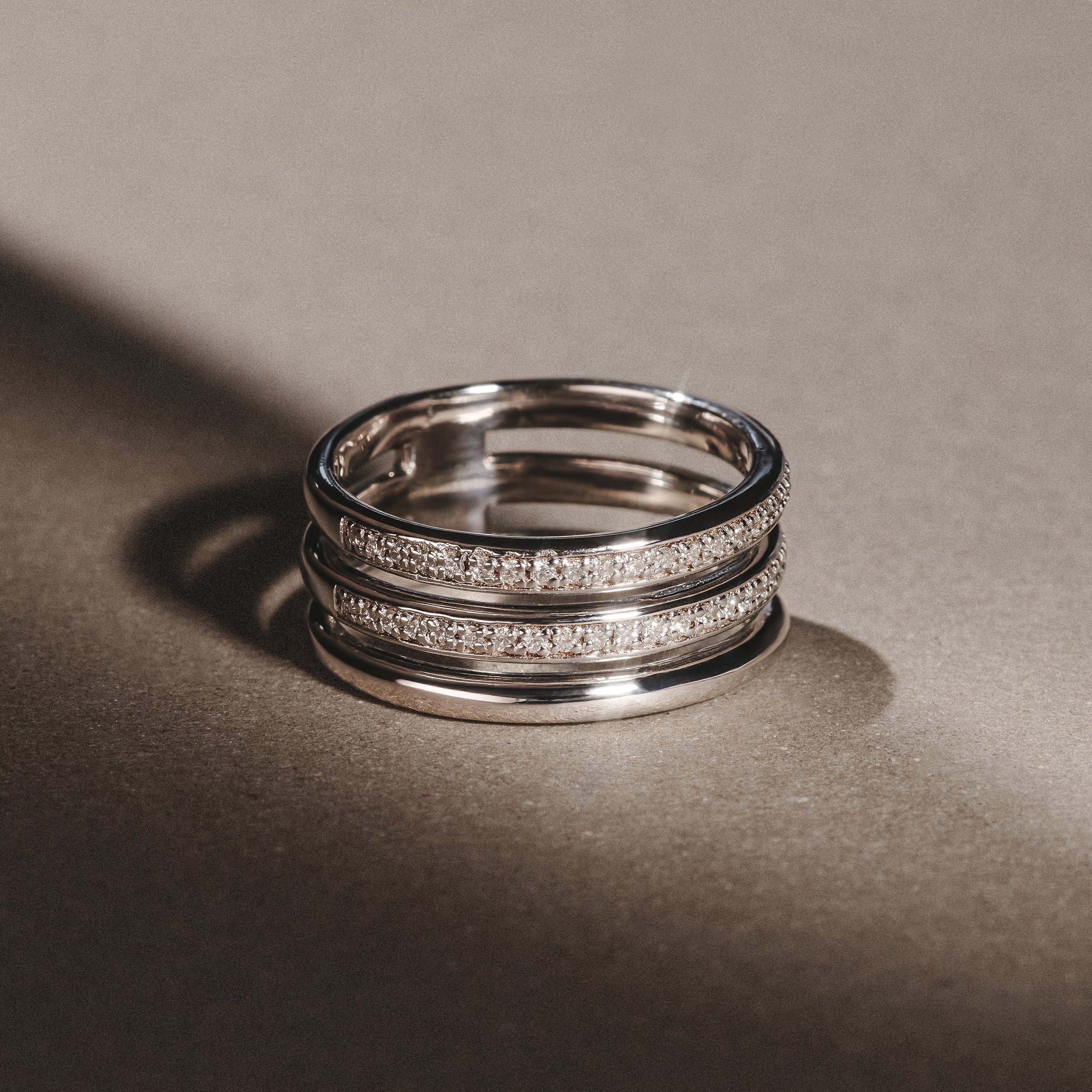 Trinity 0.20ct Lab Diamond Stacking Ring in Sterling Silver
