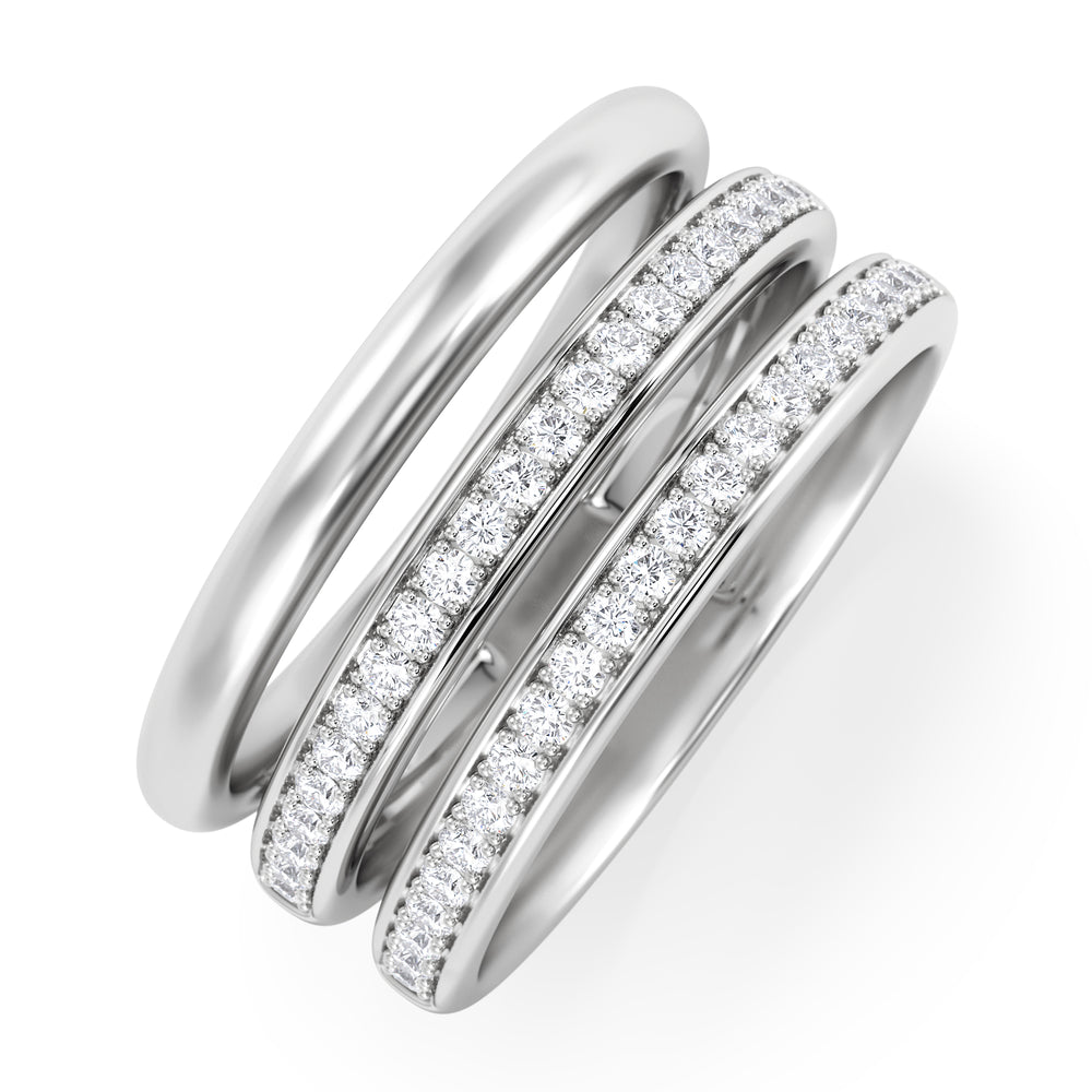 Trinity 0.20ct Lab Diamond Stacking Ring in Sterling Silver