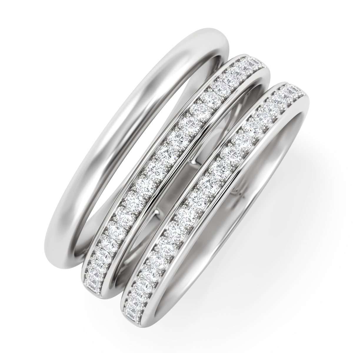 Trinity 0.20ct Lab Diamond Stacking Ring in Sterling Silver