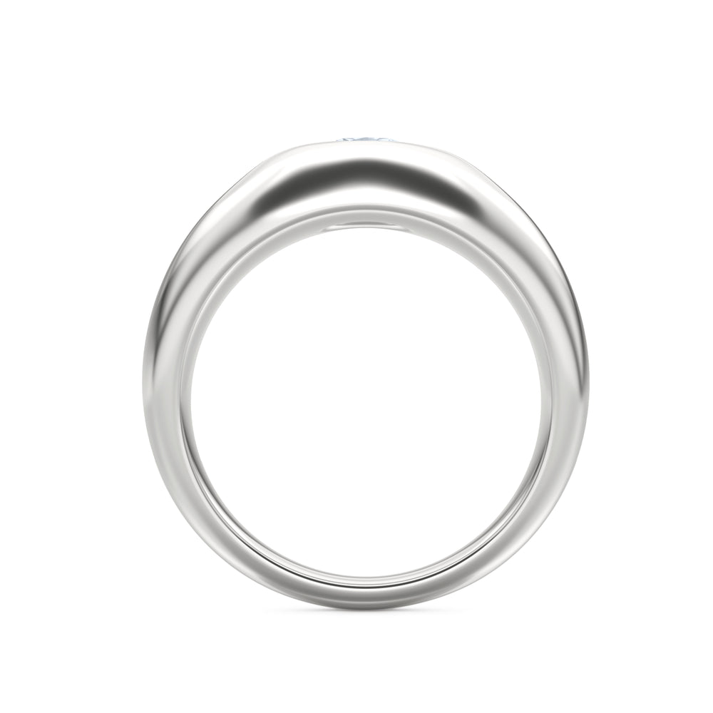 Apex 0.25ct Oval Cut Lab Diamond Signet Ring in Sterling Silver