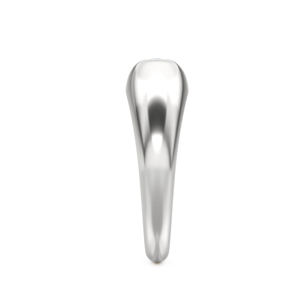 Apex 0.25ct Oval Cut Lab Diamond Signet Ring in Sterling Silver