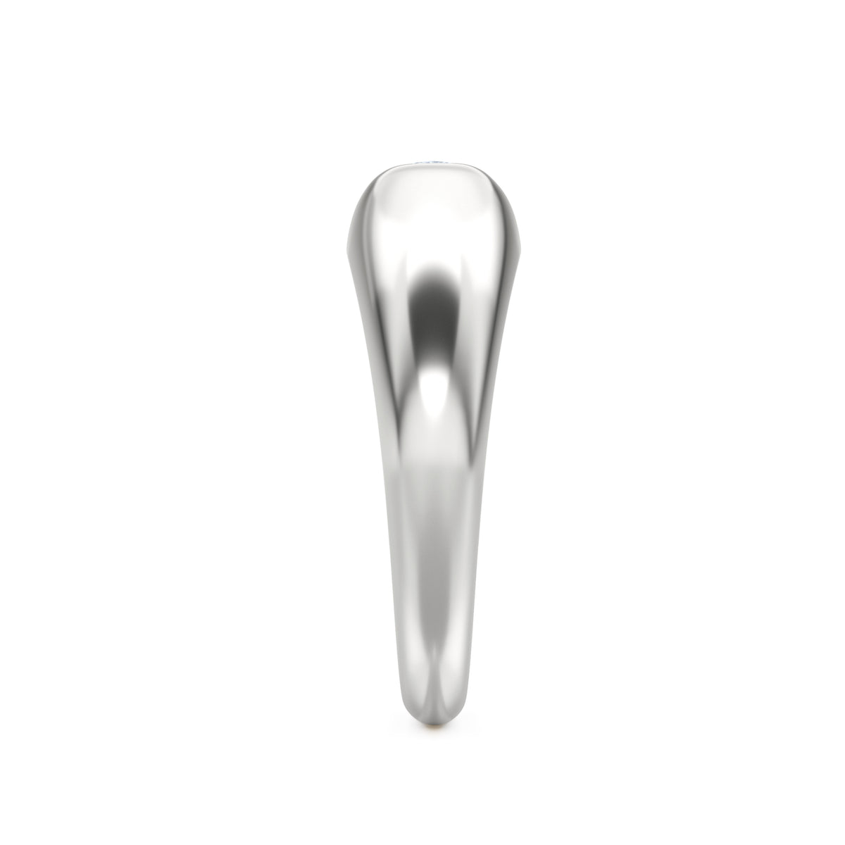 Apex 0.25ct Oval Cut Lab Diamond Signet Ring in Sterling Silver