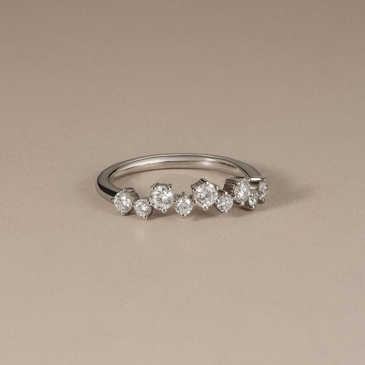 Scattered 0.50ct Lab Diamond Ring in Sterling Silver