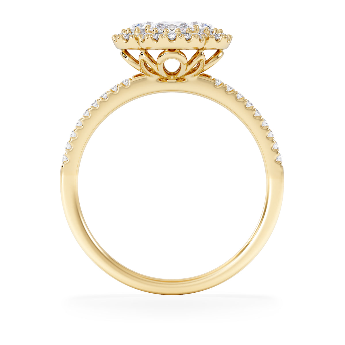 Alegria 1.00ct Lab Diamond Halo Ring in 9K Yellow Gold