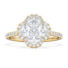 Alegria 1.00ct Lab Diamond Halo Ring in 9K Yellow Gold