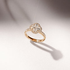 Alegria 1.00ct Lab Diamond Halo Ring in 9K Yellow Gold