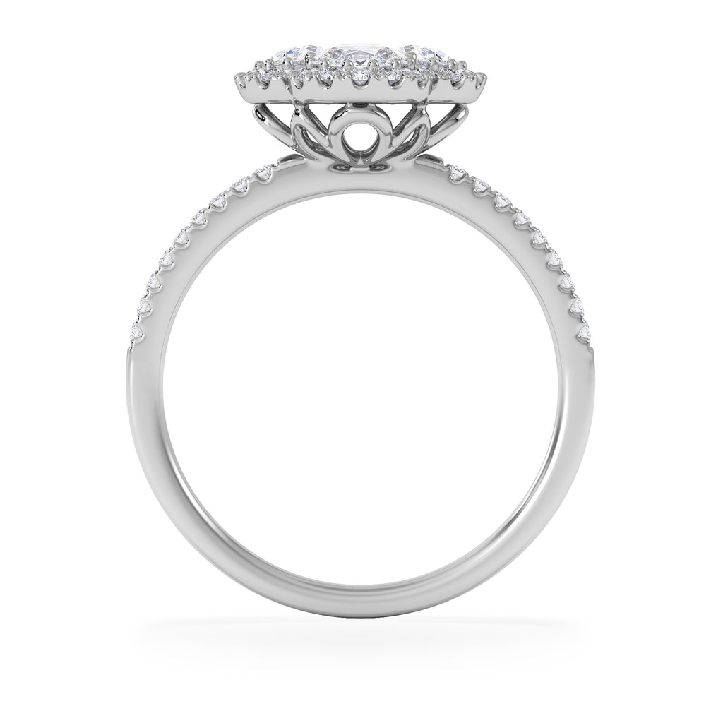Alegria 1.00ct Lab Diamond Halo Ring in 9K White Gold
