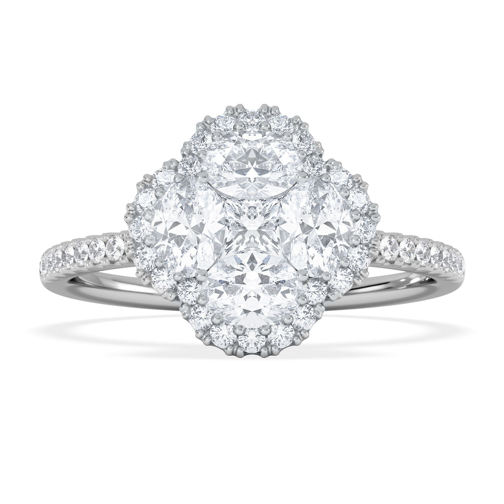Alegria 1.00ct Lab Diamond Halo Ring in 9K White Gold