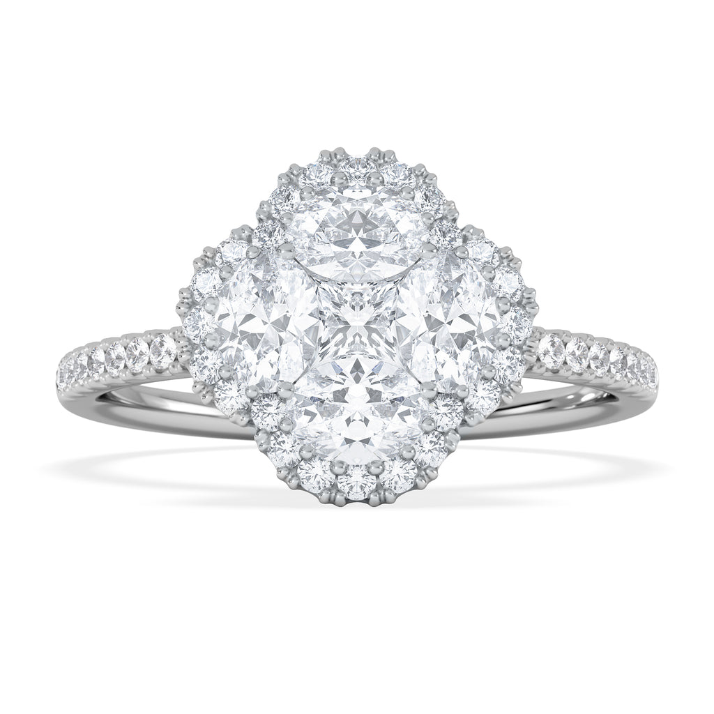Alegria 1.00ct Lab Diamond Halo Ring in 9K White Gold