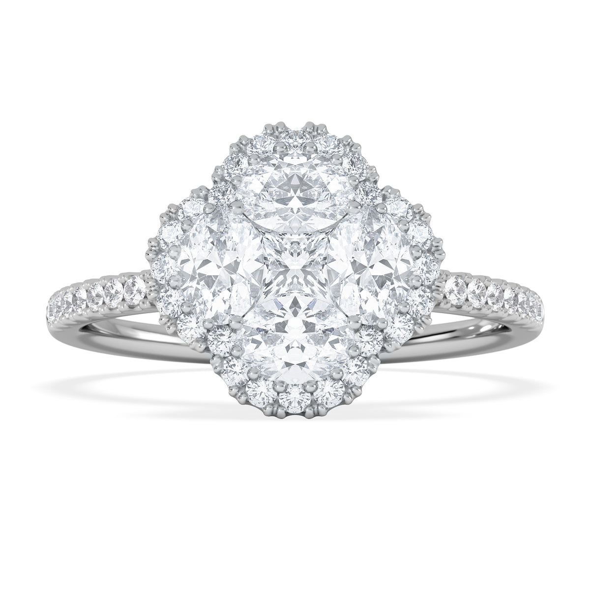 Alegria 1.00ct Lab Diamond Halo Ring in 9K White Gold