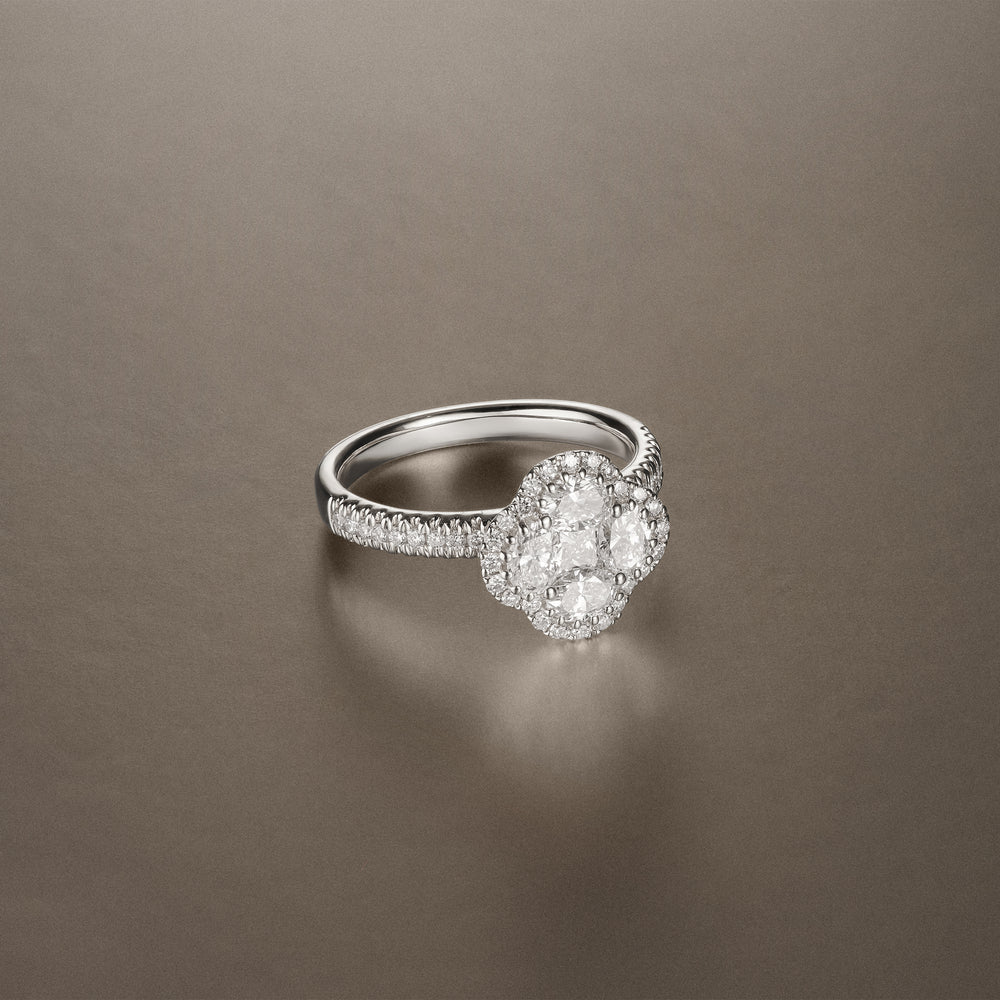 Alegria 1.00ct Lab Diamond Halo Ring in 9K White Gold
