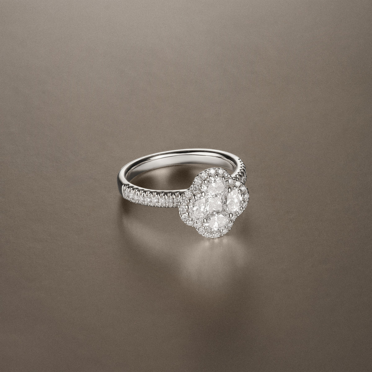 Alegria 1.00ct Lab Diamond Halo Ring in 9K White Gold
