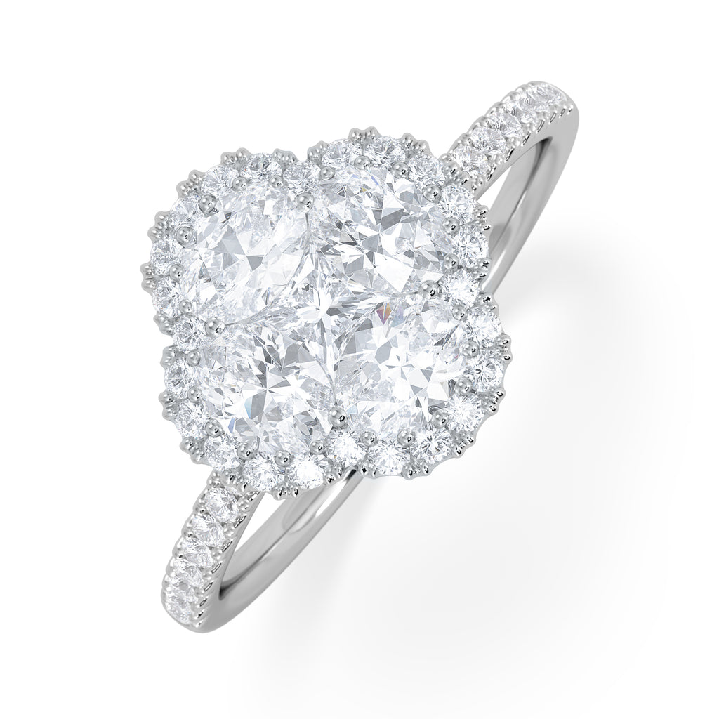 Alegria 1.00ct Lab Diamond Halo Ring in 9K White Gold