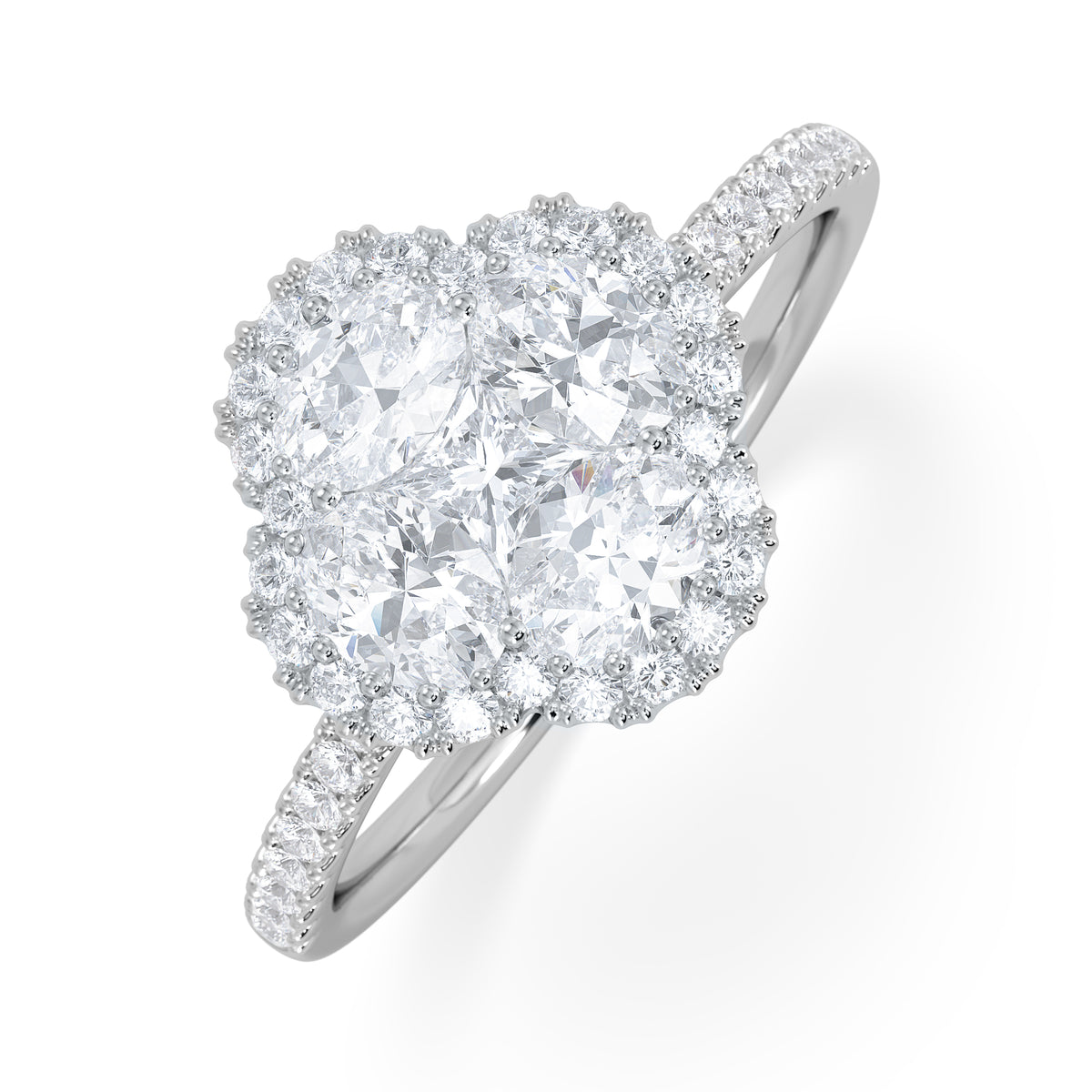 Alegria 1.00ct Lab Diamond Halo Ring in 9K White Gold